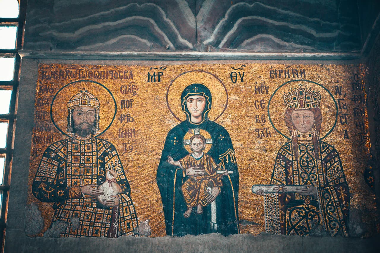 Orthodox Christian icon of Christ and the Theotokos